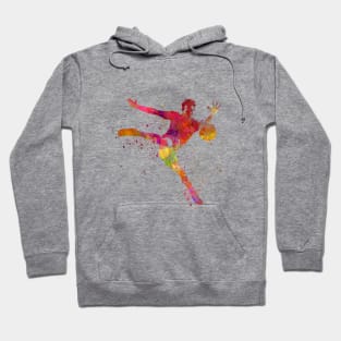 Soccer player in watercolor Hoodie